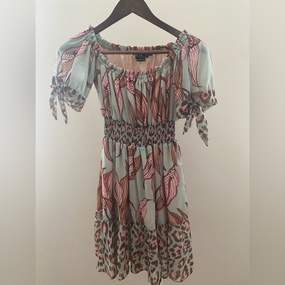 PatBO Animal Printed Mini Dress Size: XS